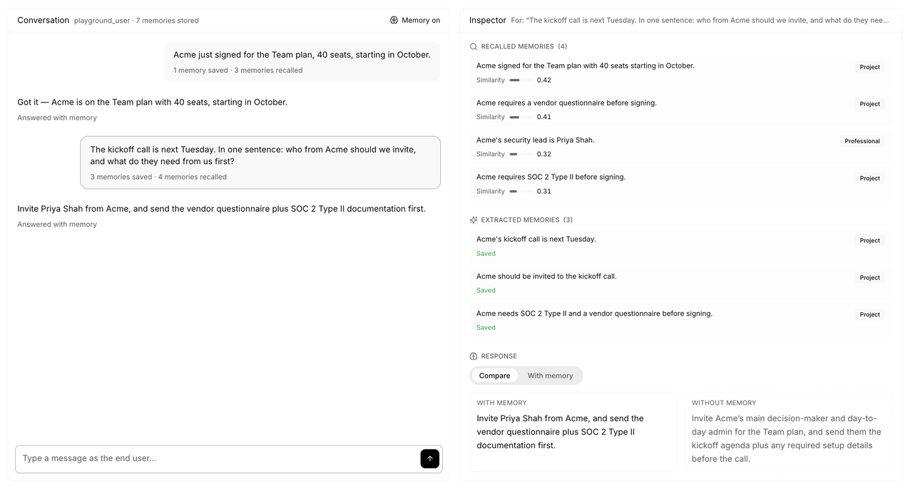 Conversación e inspección de memoria en Agentic OS