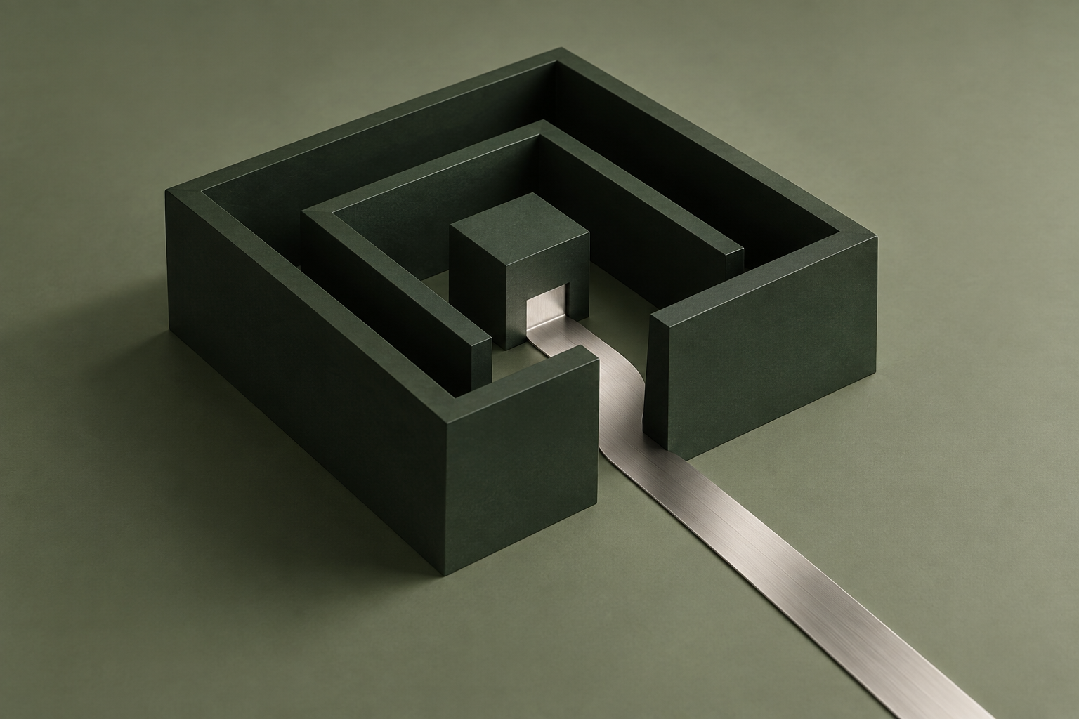 An architectural enclosure with a controlled opening