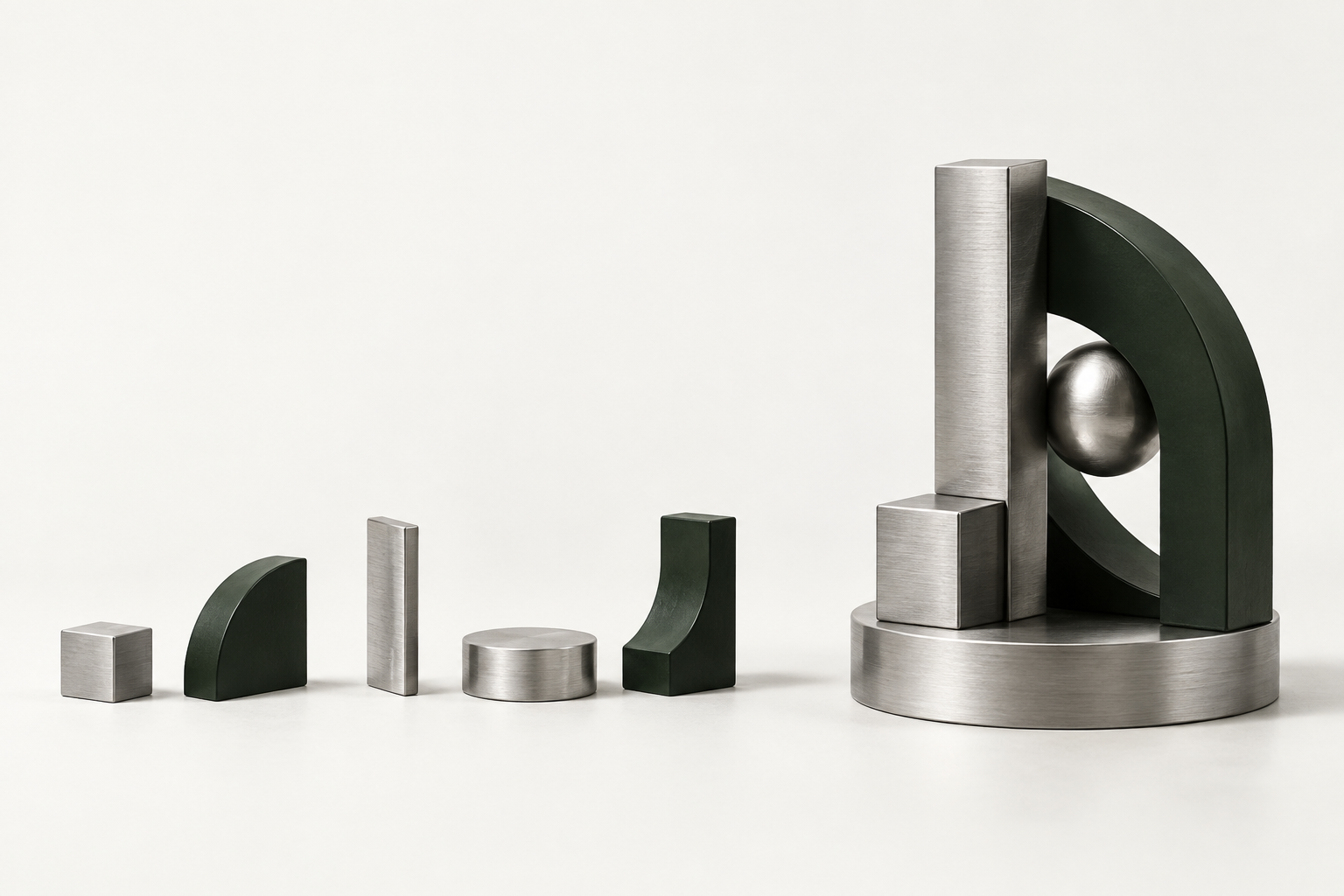 Precision components assembled into a stable structure